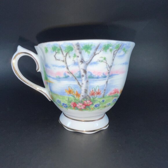 Royal Albert "Silver Birch" Vintage Teacup Trio Cup Saucer And Dessert Plate - Picture 2 of 10